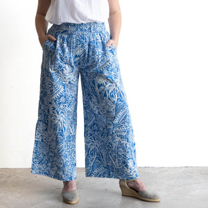 Wide-Leg Summer Pant by Orientique Australia - Aksharay Blue - 4665