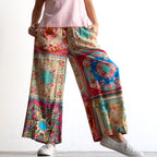 Wide-leg Summer Pant - Foulard Fleurs - 6614