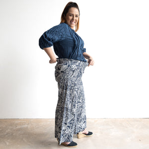 Wide-leg Summer Pant by Orientique Australia - Aksharay Navy - 4664