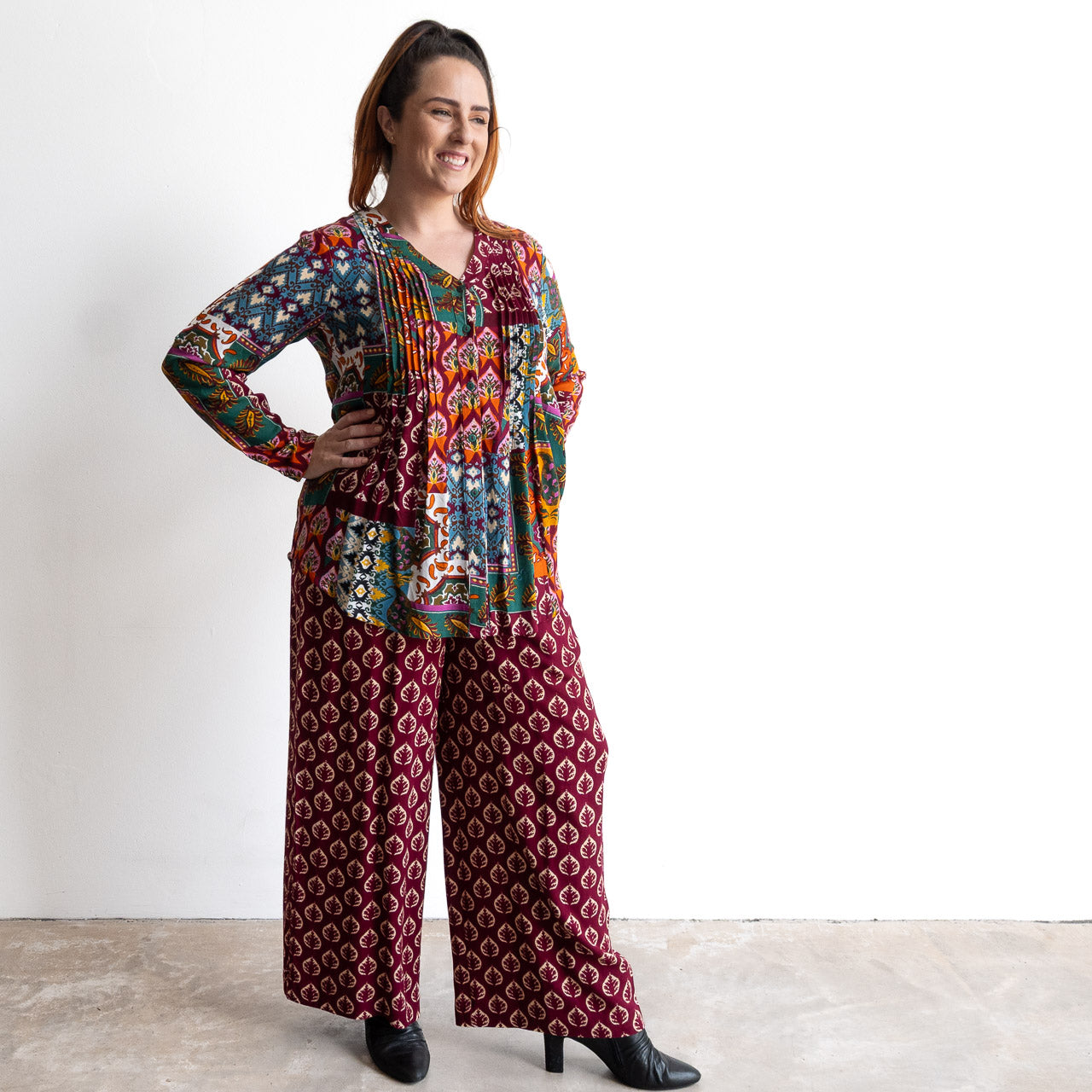 Wide Leg Lounge Pant by Orientique - Prato - 6699