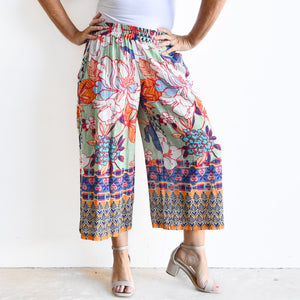 Wide Leg Summer Pant in Organic Cotton by Orientique - Icaria - 4624