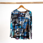 Postcard Cotton T-Shirt by Orientique - Long Sleeve - Porto - 23142