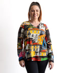 Postcard Cotton T-Shirt by Orientique - Long Sleeve - Porto - 23142