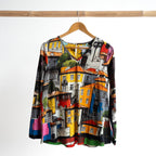 Postcard Cotton T-Shirt by Orientique - Long Sleeve - Porto - 23142