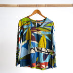 Postcard Cotton T-Shirt by Orientique - Long Sleeve - Abstract - 23142