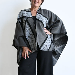 Winter Kimono Blanket Wrap - SmokeyGrey KOBOMO