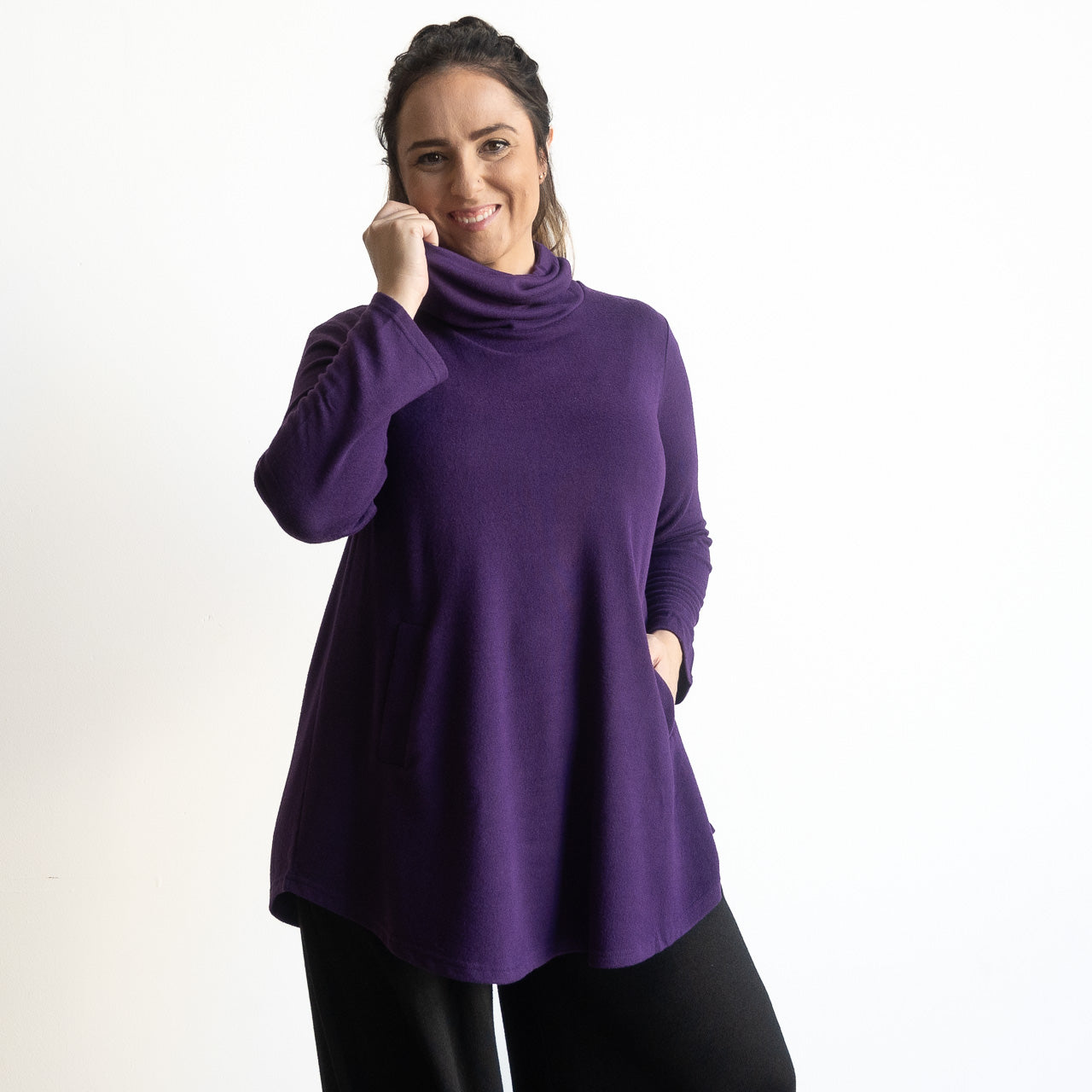 Winter Cowl Neck Tunic Top