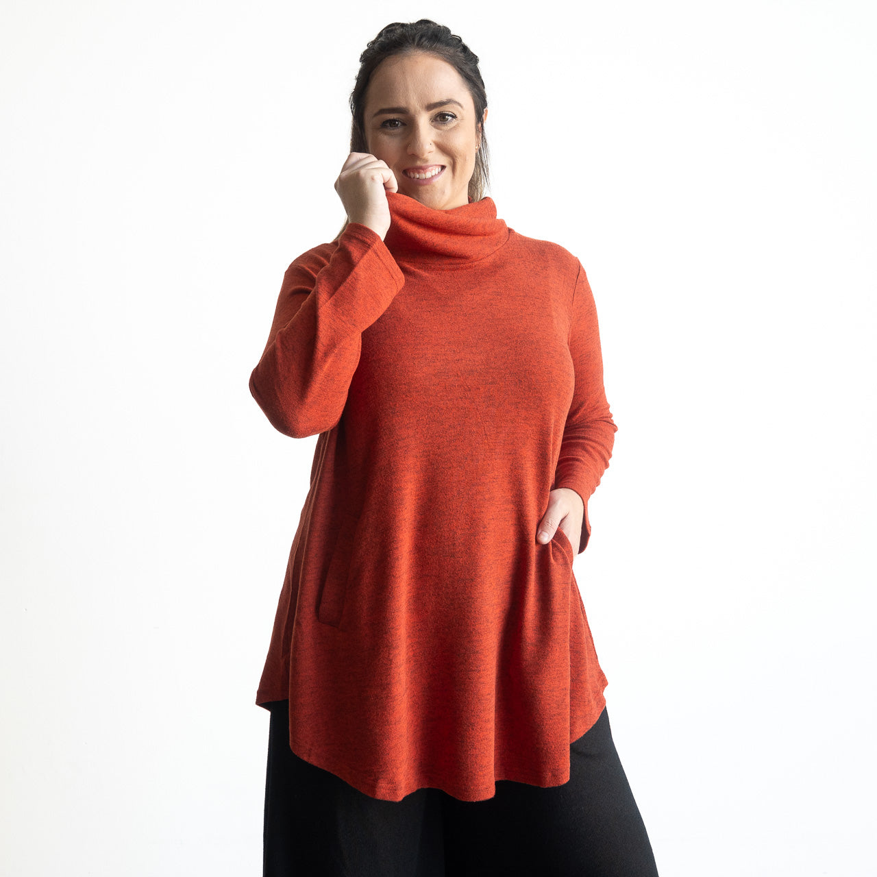 Winter Cowl Neck Tunic Top