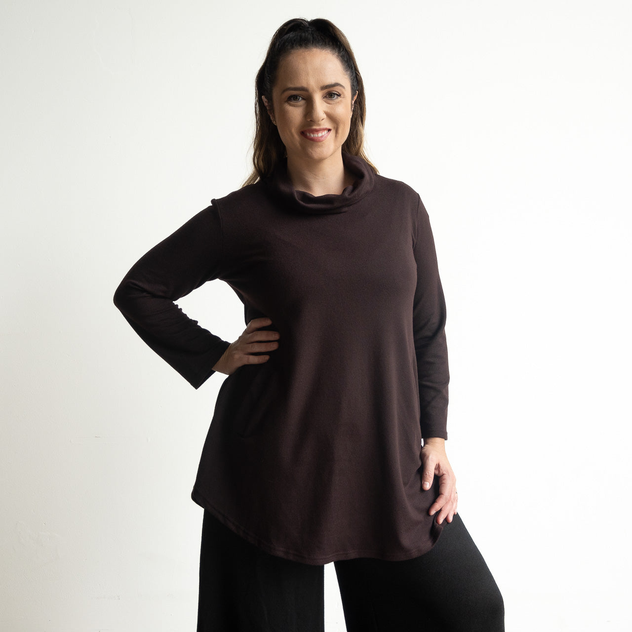Winter Cowl Neck Tunic Top