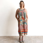 Yoke Neck Midi Dress by Orientique Australia - Ponta Verde - 40198