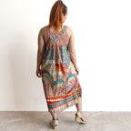 Yoke Neck Midi Dress by Orientique Australia - Ponta Verde - 40198