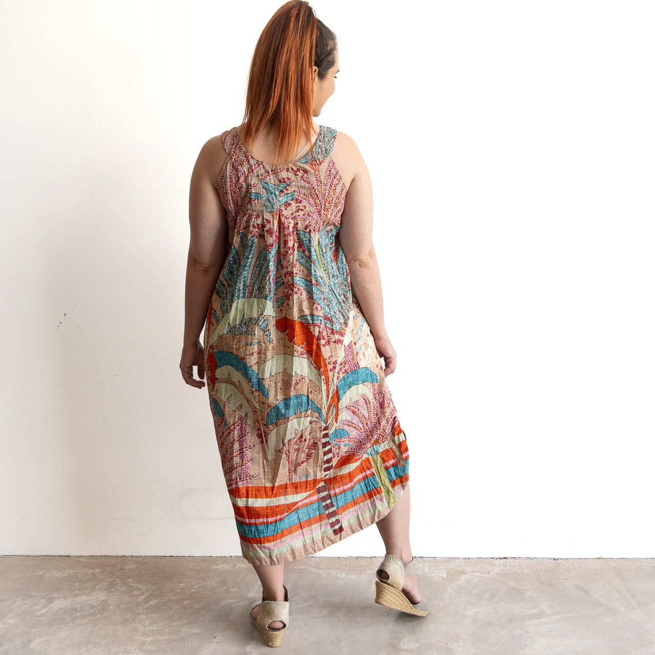 Yoke Neck Midi Dress by Orientique Australia - Ponta Verde - 40198