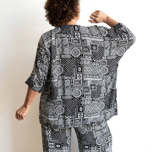 Zen Kaftan Blouse - Geometric