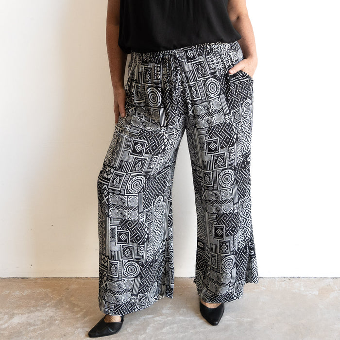 Zen Drawstring Lounge Pant - Geometric