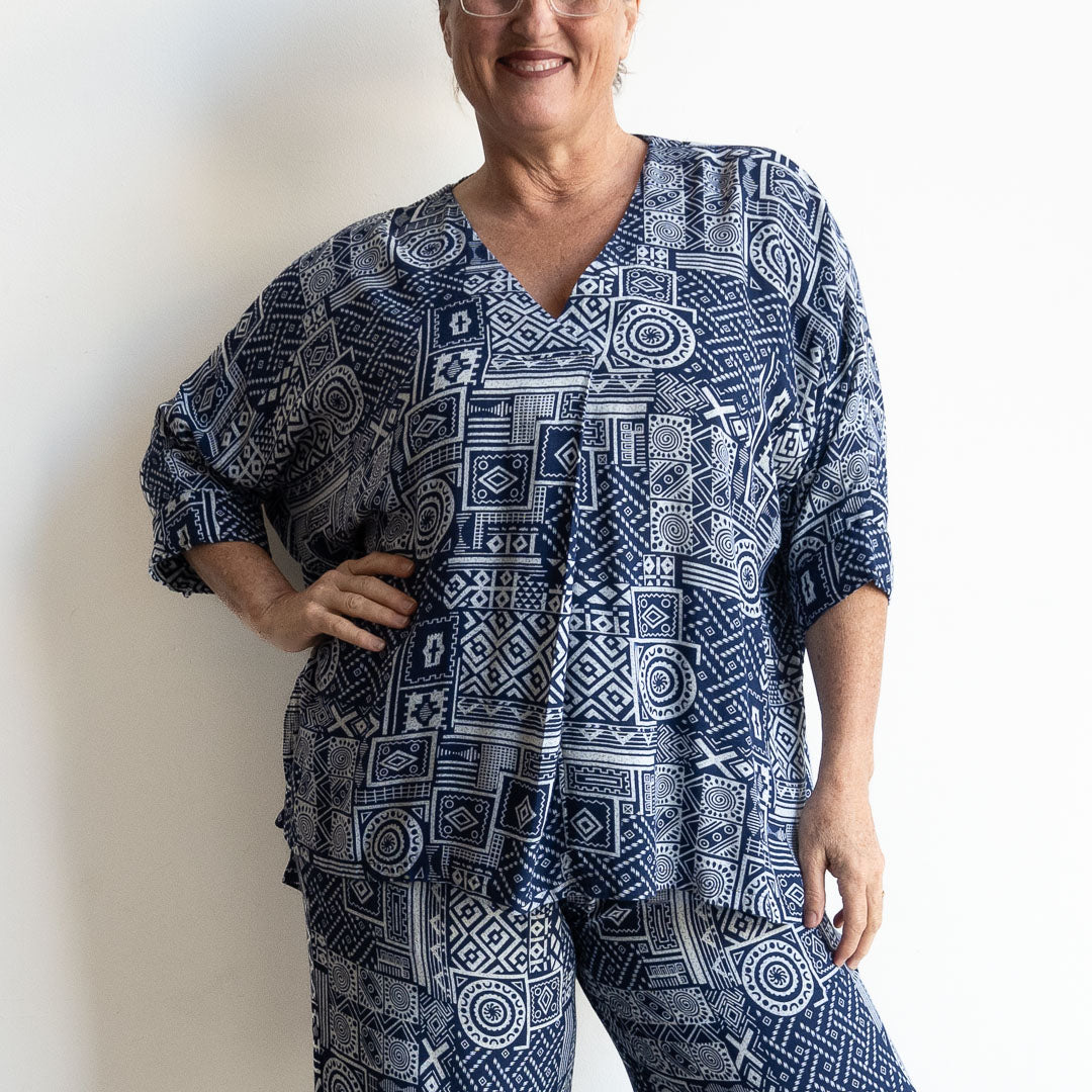 Zen Kaftan Blouse - Geometric
