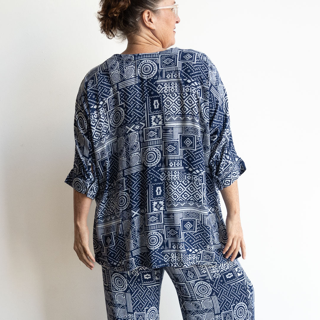 Zen Kaftan Blouse - Geometric