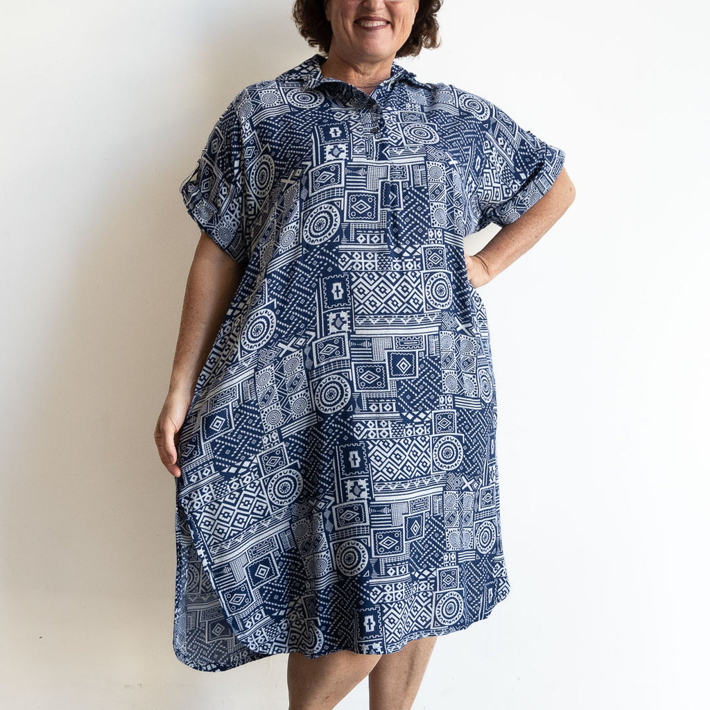 Zen Kaftan Midi Dress - Geometric