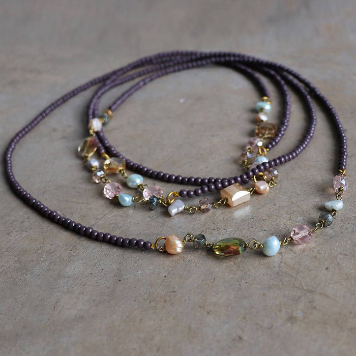 Siren Glass and Pearl Layering Necklace