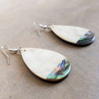 By The Sea Shore Earrings / Mother Of Pearl Shell / Tear Drop Shape.