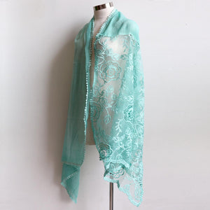 A Fine Romance Scarf a wonderfully over-sized lace net scarf. A fabulous soft vintage-inspired accessory. 190cm Length + 88cm Width. Mint.