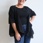 Any-Which-Way Cotton Cardigan Top - BlackLXL-Sizes18to22 KOBOMO