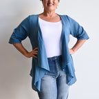 Any-Which-Way Cotton Cardigan Top - DenimBlueLXL-Sizes18to22 KOBOMO