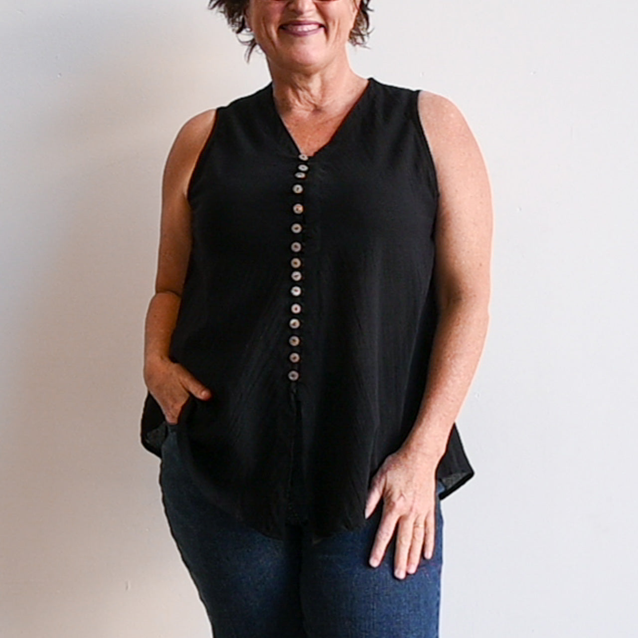 Cotton Coconut Summer Tank Top - BlackLXL-fitsbustupto120cm KOBOMO