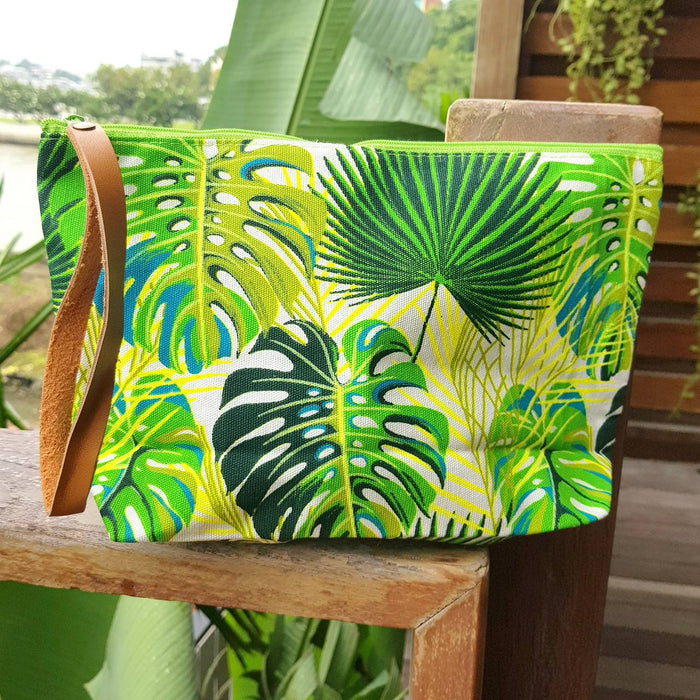 Anything Goes Clutch Bag - Tropical Leaves