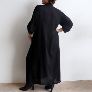 Apres Spa Kaftan Dress in classic black. Back view.