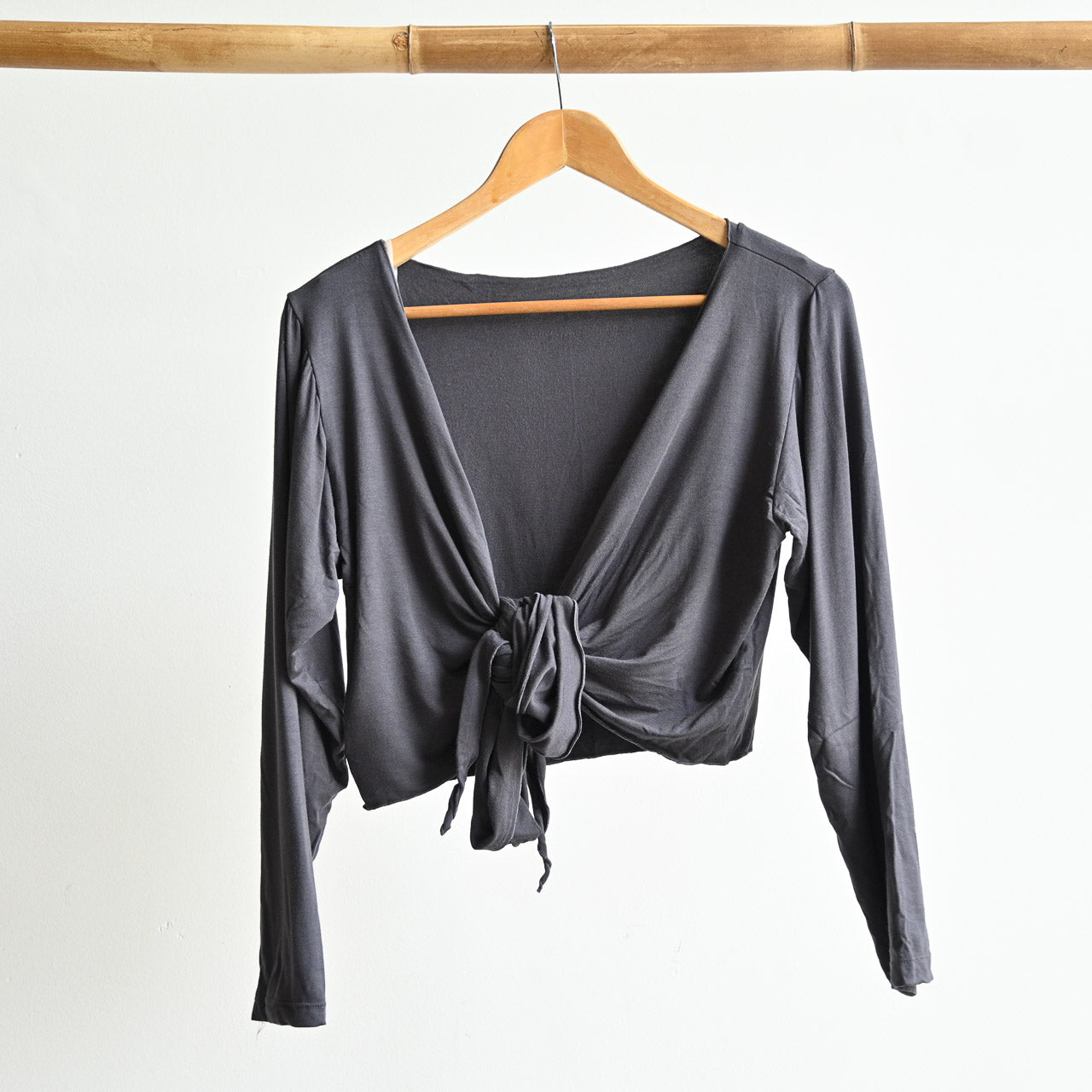Ballet Wrap Top in Bamboo by KOBOMO - CharcoalLXLsize16to20 KOBOMO