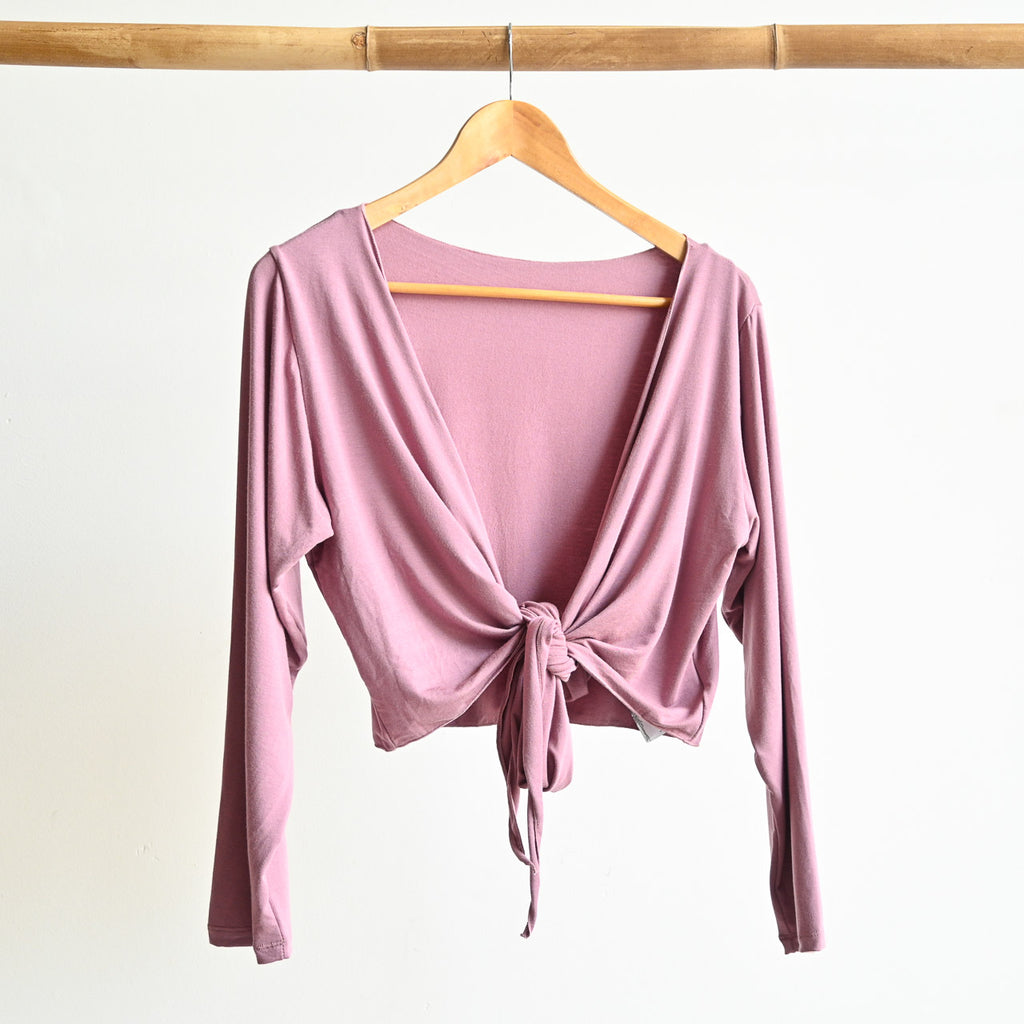 Ballet Wrap Top in Bamboo by KOBOMO - HeatherPinkLXLsize16to20 KOBOMO