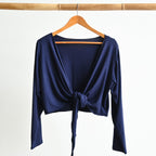Ballet Wrap Top in Bamboo by KOBOMO - NavyBlueLXLsize16to20 KOBOMO