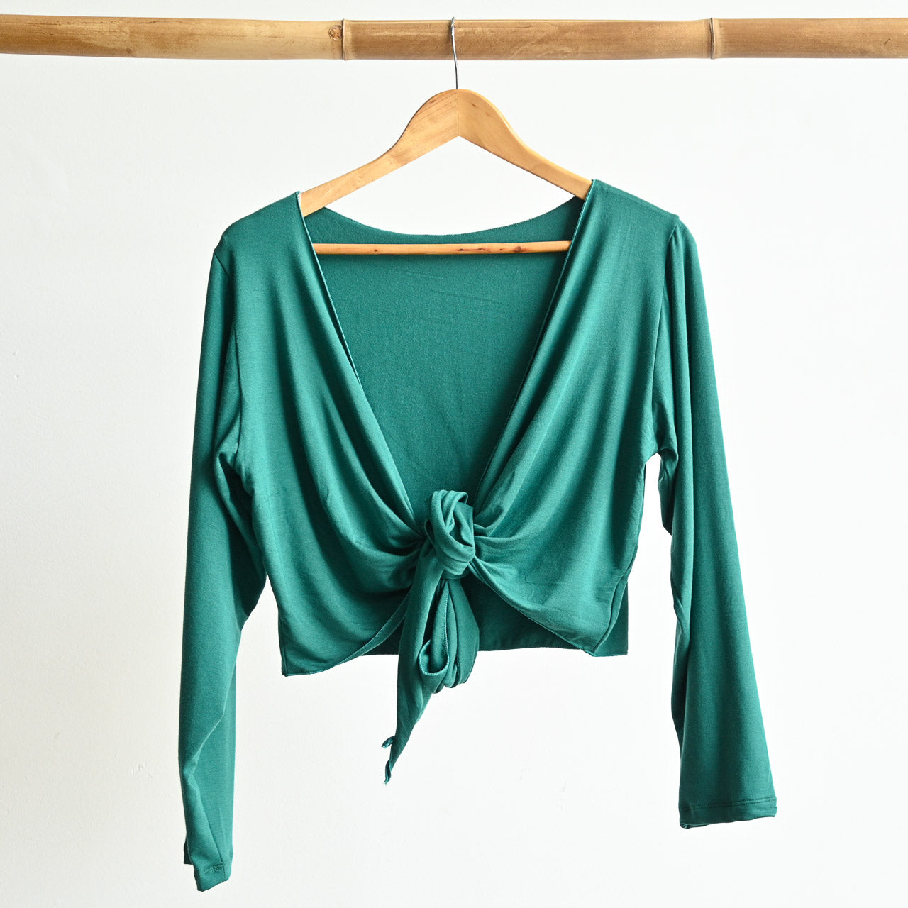 Ballet Wrap Top in Bamboo by KOBOMO - PineGreenLXLsize16to20 KOBOMO