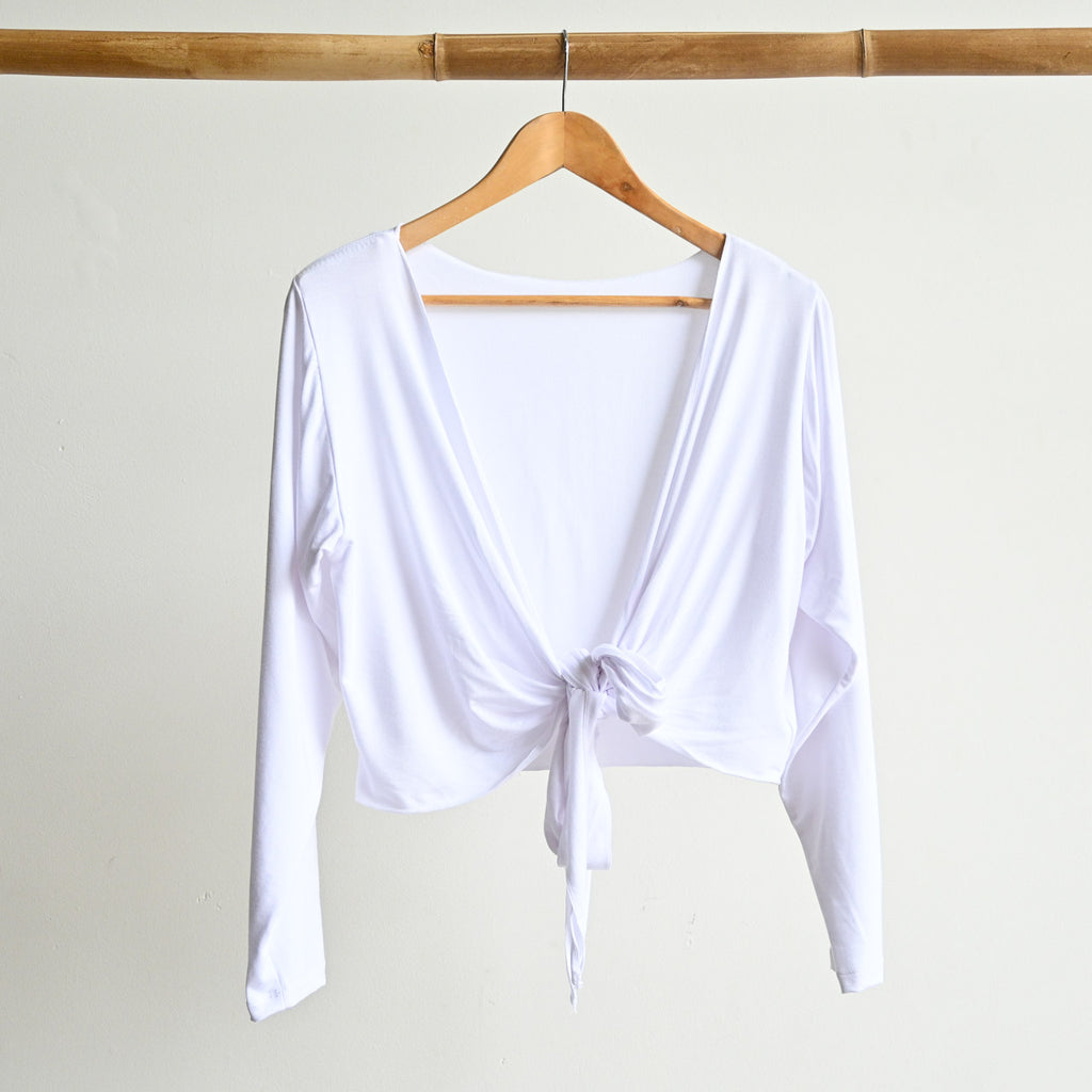 Ballet Wrap Top in Bamboo by KOBOMO - WhiteLXLsize16to20 KOBOMO