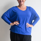 Bamboo Batwing Tee - Long Sleeve - CobaltBlue KOBOMO