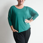 Bamboo Batwing Tee - Long Sleeve - PineGreen KOBOMO