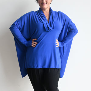 The Glider Poncho Tee in Bamboo - CobaltBlue KOBOMO