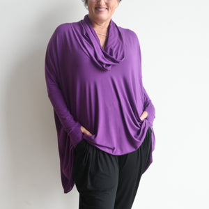The Glider Poncho Tee in Bamboo - Mulberry KOBOMO