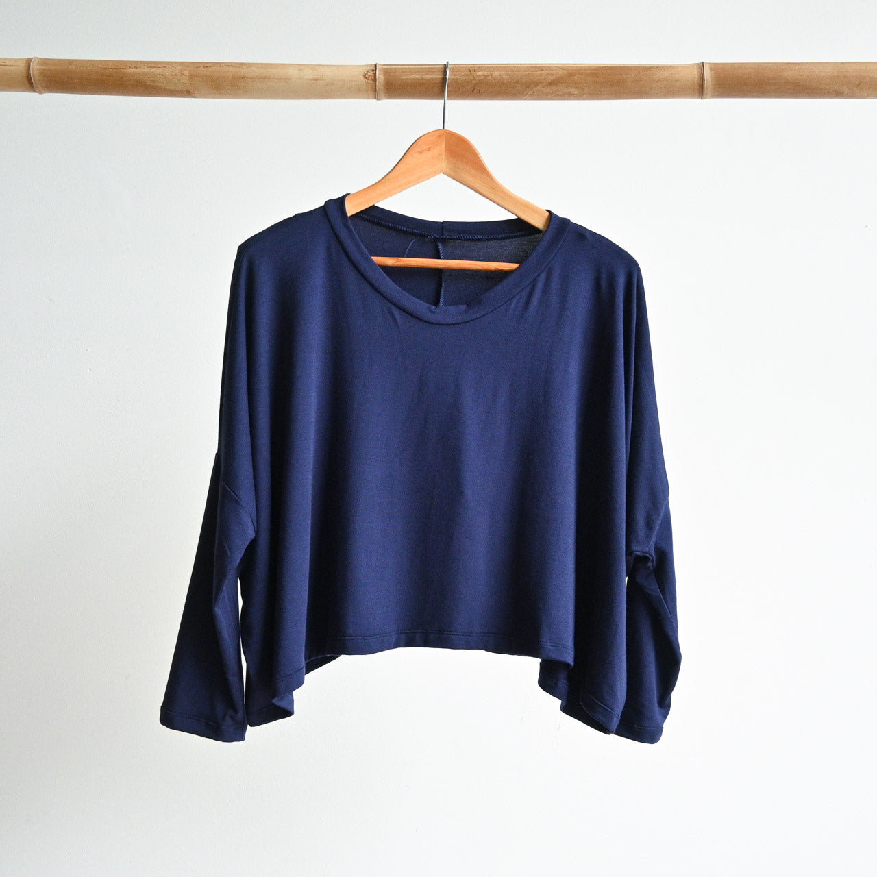 Bamboo Layering Crop Top - NavyBlueLXL-sizes14to22 KOBOMO