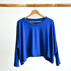 Bamboo Layering Crop Top - CobaltBlueLXL-sizes14to22 KOBOMO