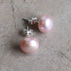 Baroque pearl earrings on 925 silver posts.