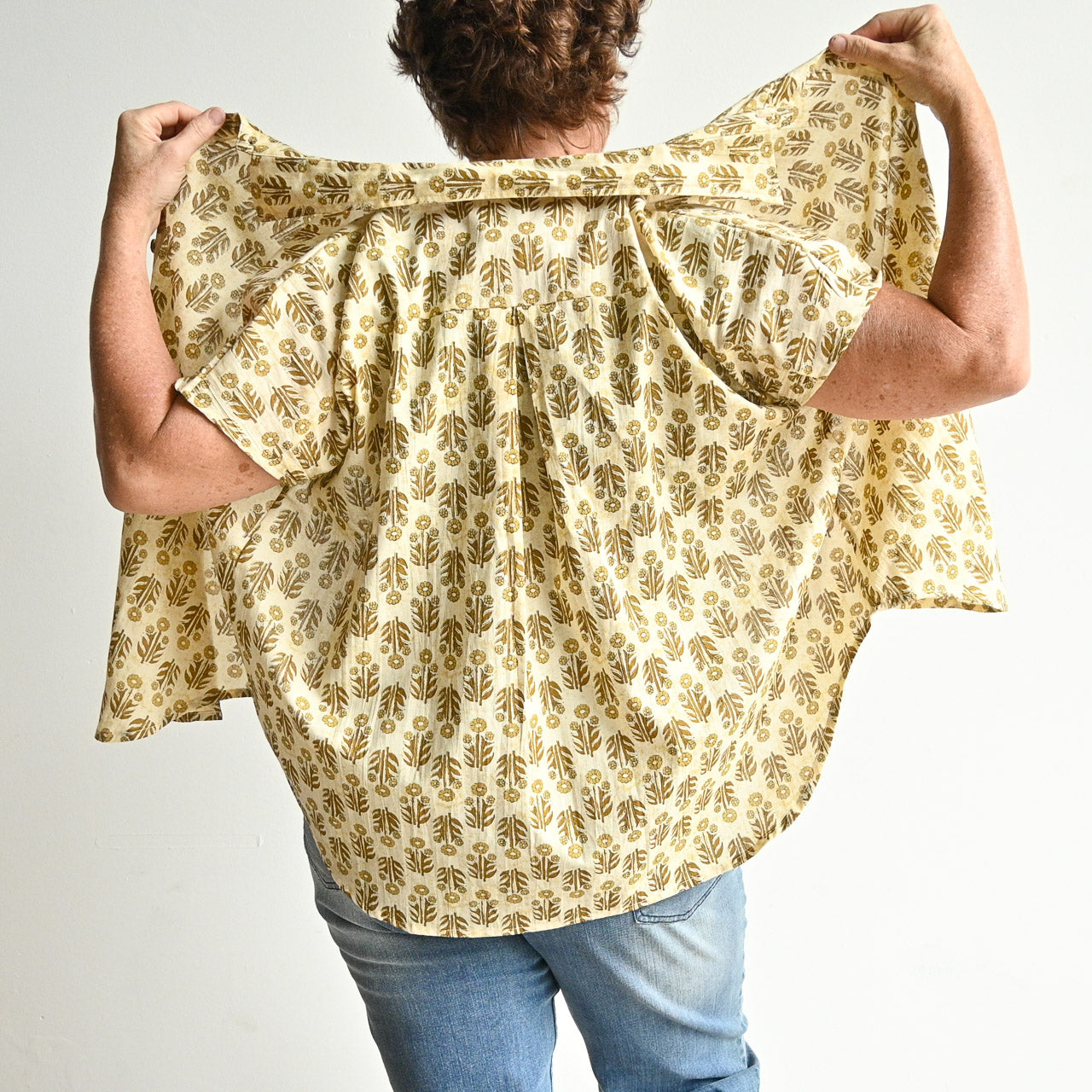 Be My Cotton Blouse by KOBOMO - Golden Floral -  KOBOMO