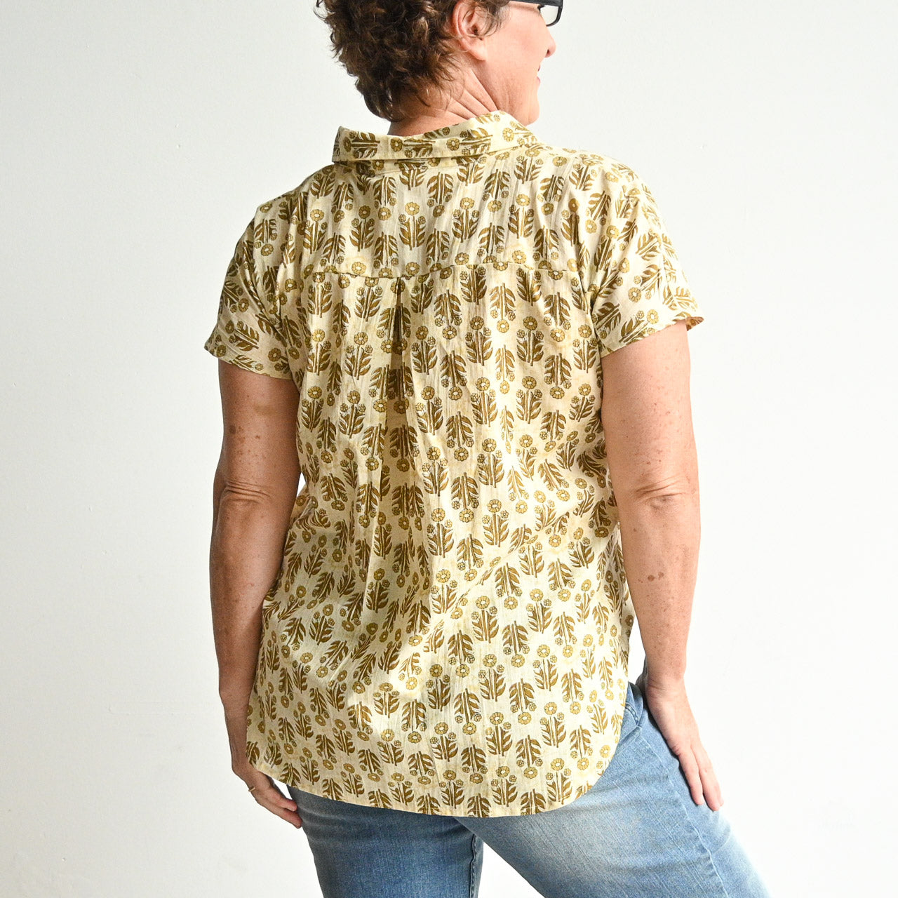 Be My Cotton Blouse by KOBOMO - Golden Floral -  KOBOMO