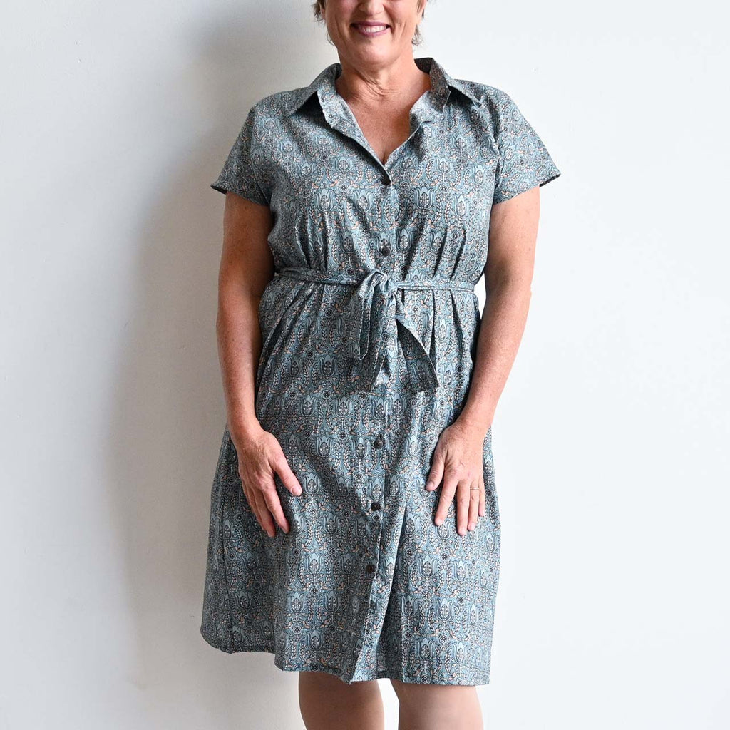 Be My Cotton Shirt Dress by KOBOMO - Spring Mist - XXX-Large-fitsbustupto130cm KOBOMO