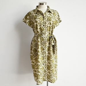 Be My Cotton Shirt Dress by KOBOMO  - Forest Flower - XXX-Large-fitsbustupto130cm KOBOMO