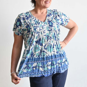 Be The Sunshine Cotton Top - Floral VineKOBOMO Women's Tops and Blouses