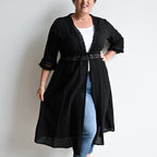 Beachcomber Cotton Lace Robe - Black KOBOMO