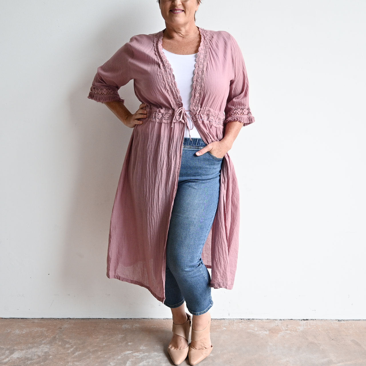 Beachcomber Cotton Lace Robe - Lavender KOBOMO