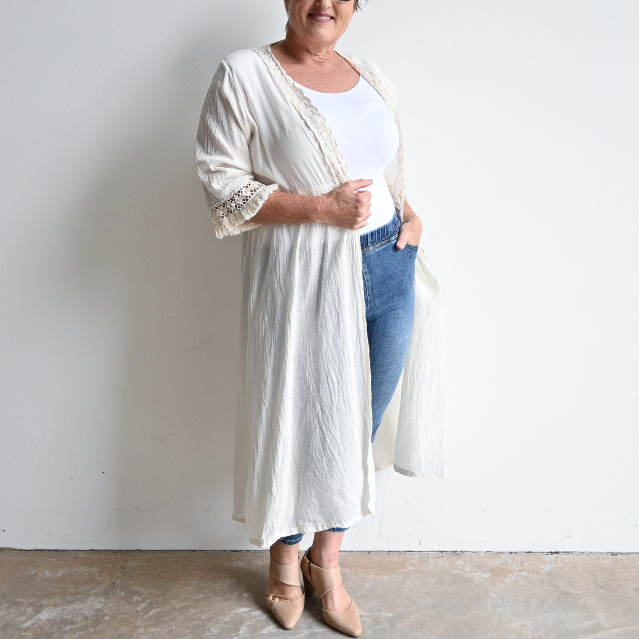 Beachcomber Cotton Lace Robe -  KOBOMO