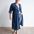 Beachcomber Cotton Lace Robe - NavyBlue KOBOMO